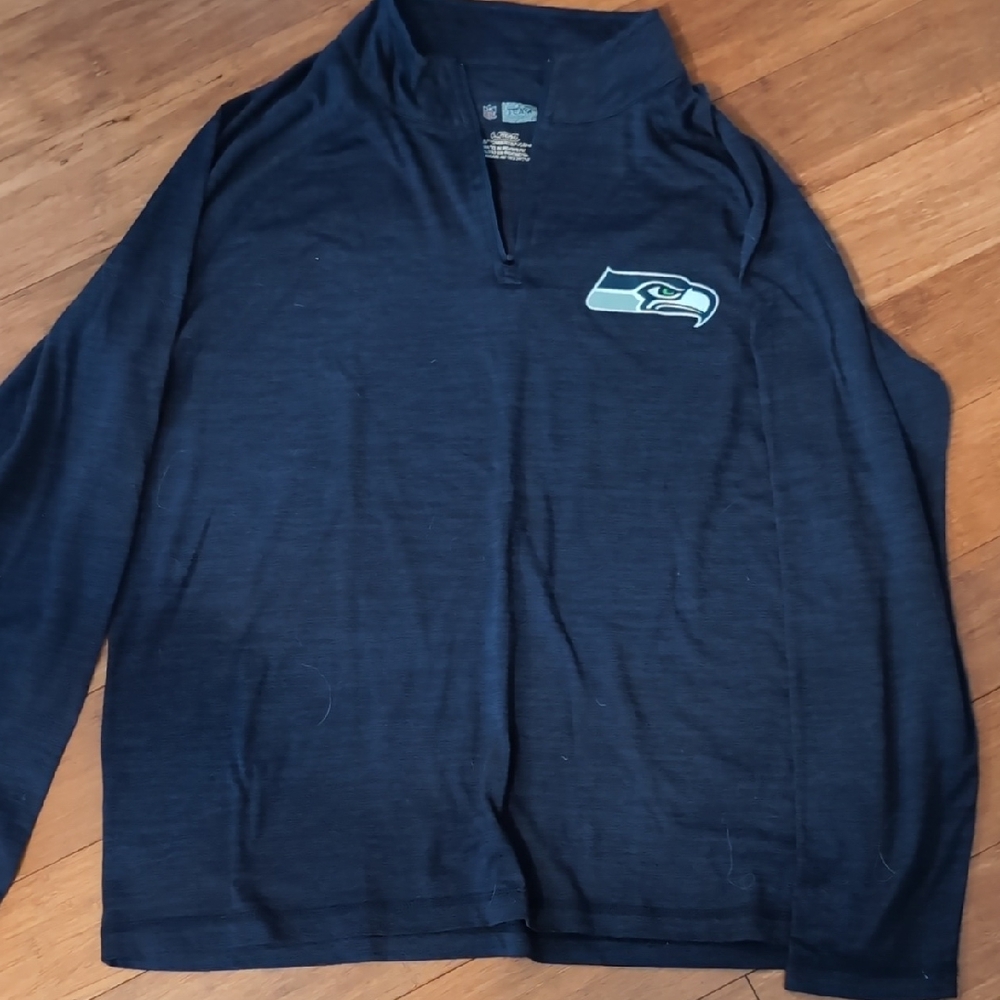 Men's Dark Blue Long Sleeve Quarter-Zip Shirt